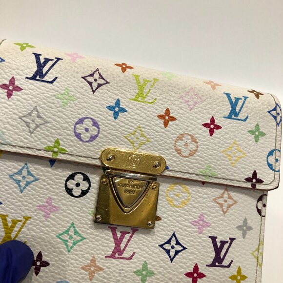 【18MK】Louis Vuitton White Multicolor Koala Wallet sku#85483 (gently used) - Picture 8 of 13